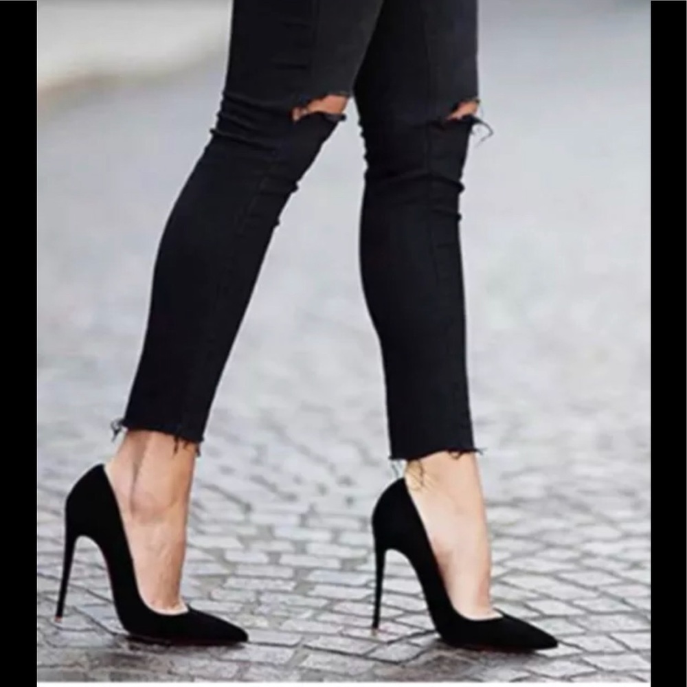 NWB Elisabet Tang High Heels Black Evening Party Cocktail Prom Shoes US Sz 7 - Picture 7 of 14